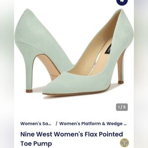 Nine West Mint Green Pointed-Toe Suede Pumps